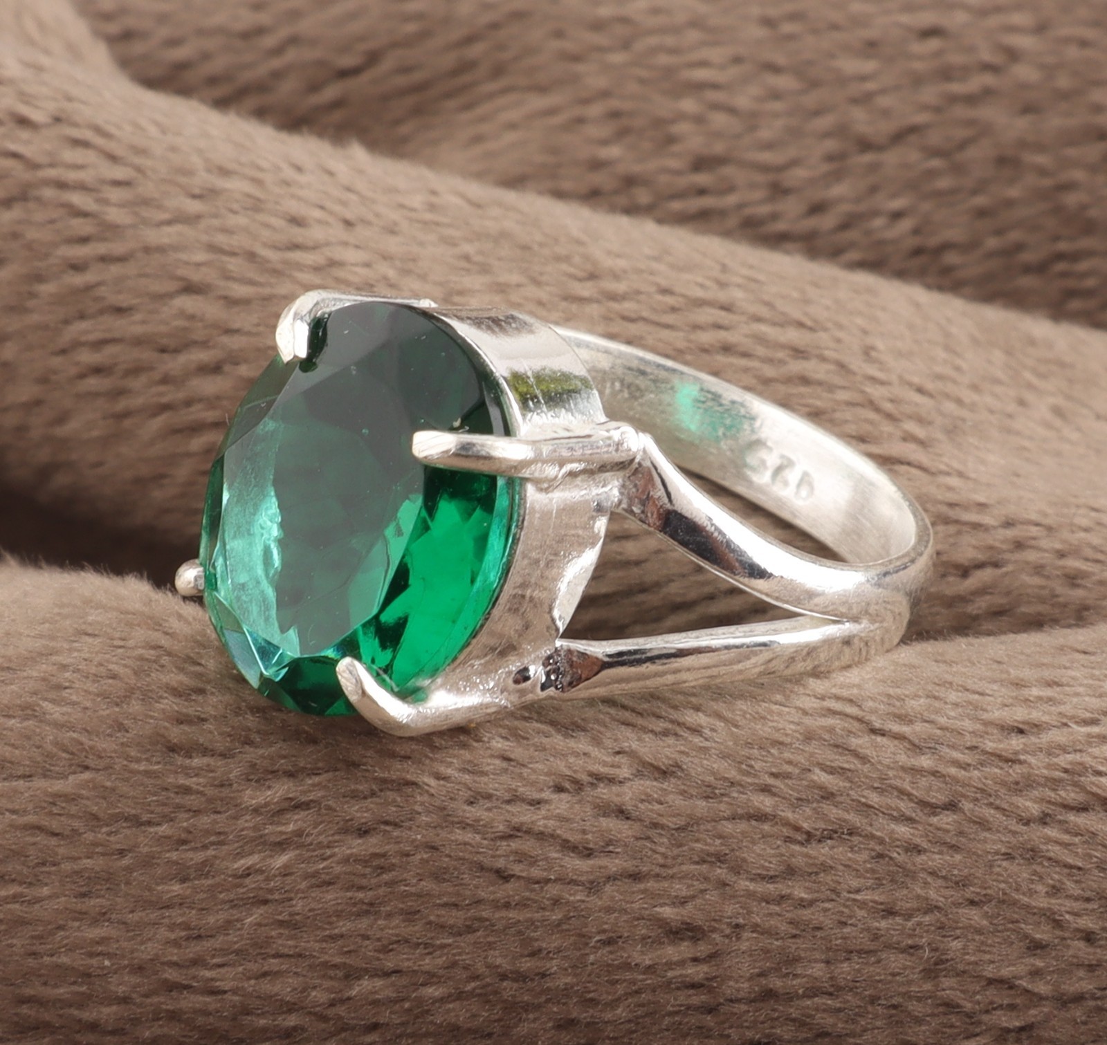Green Tourmaline Gemstone 925 Sterling Silver Handmade Jewelry Ring All Size