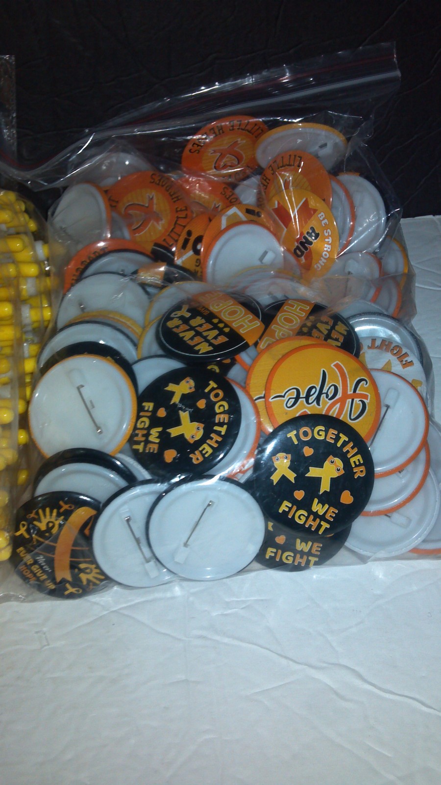 400 Pcs Cancer Awareness Gifts Bulk , Children/Adults, Pens, Bracelets, Buttons
