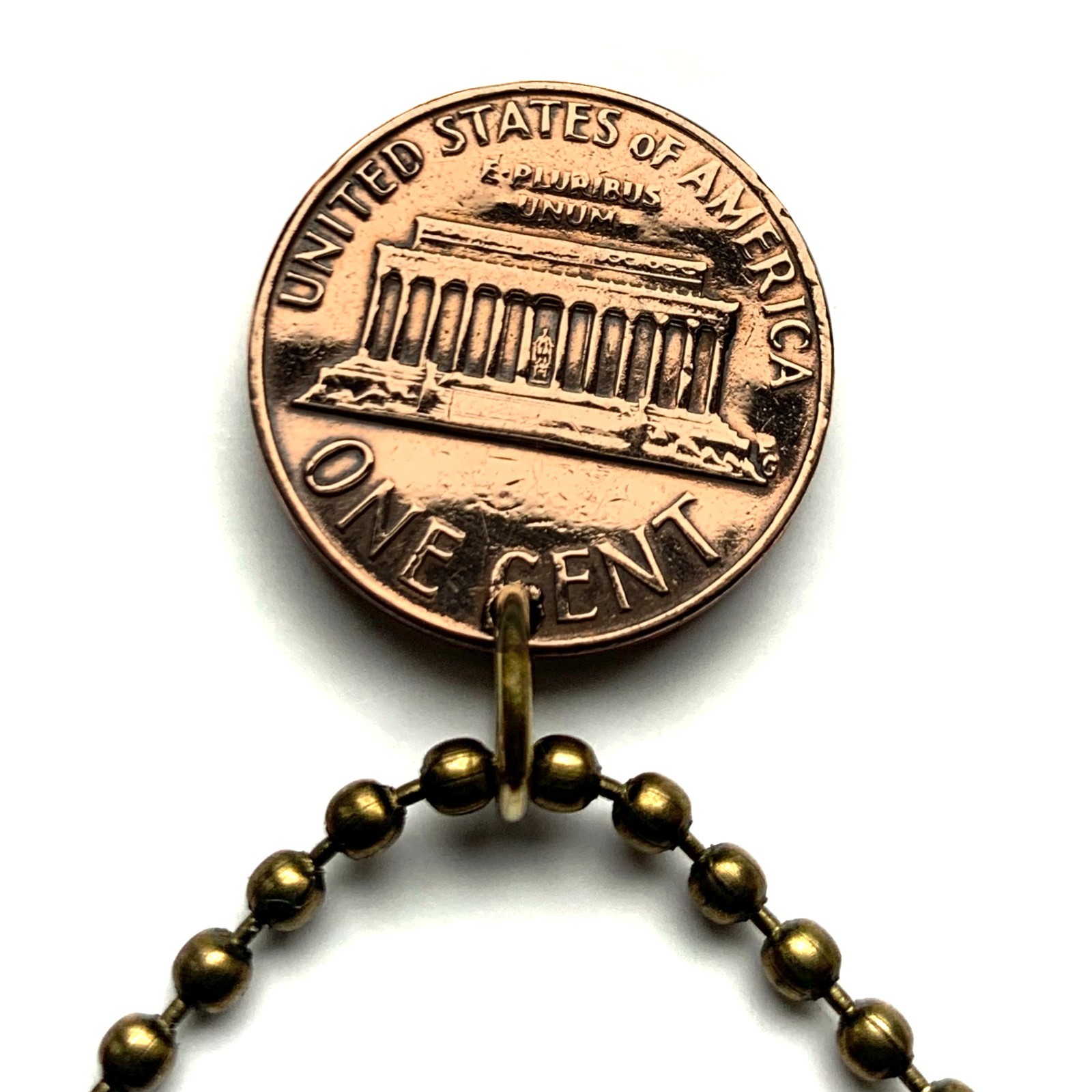 1973 US Penny coin pendant Abraham Lincoln Kentucky Gettysburg Washington 003934