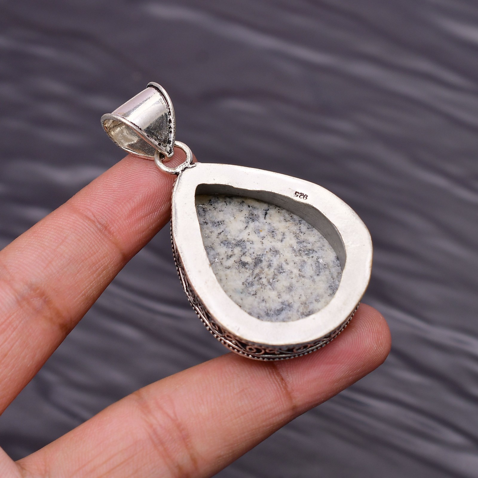 K2 Azurite Gemstone 925 Sterling Silver Jewelry Pendant 2.16″