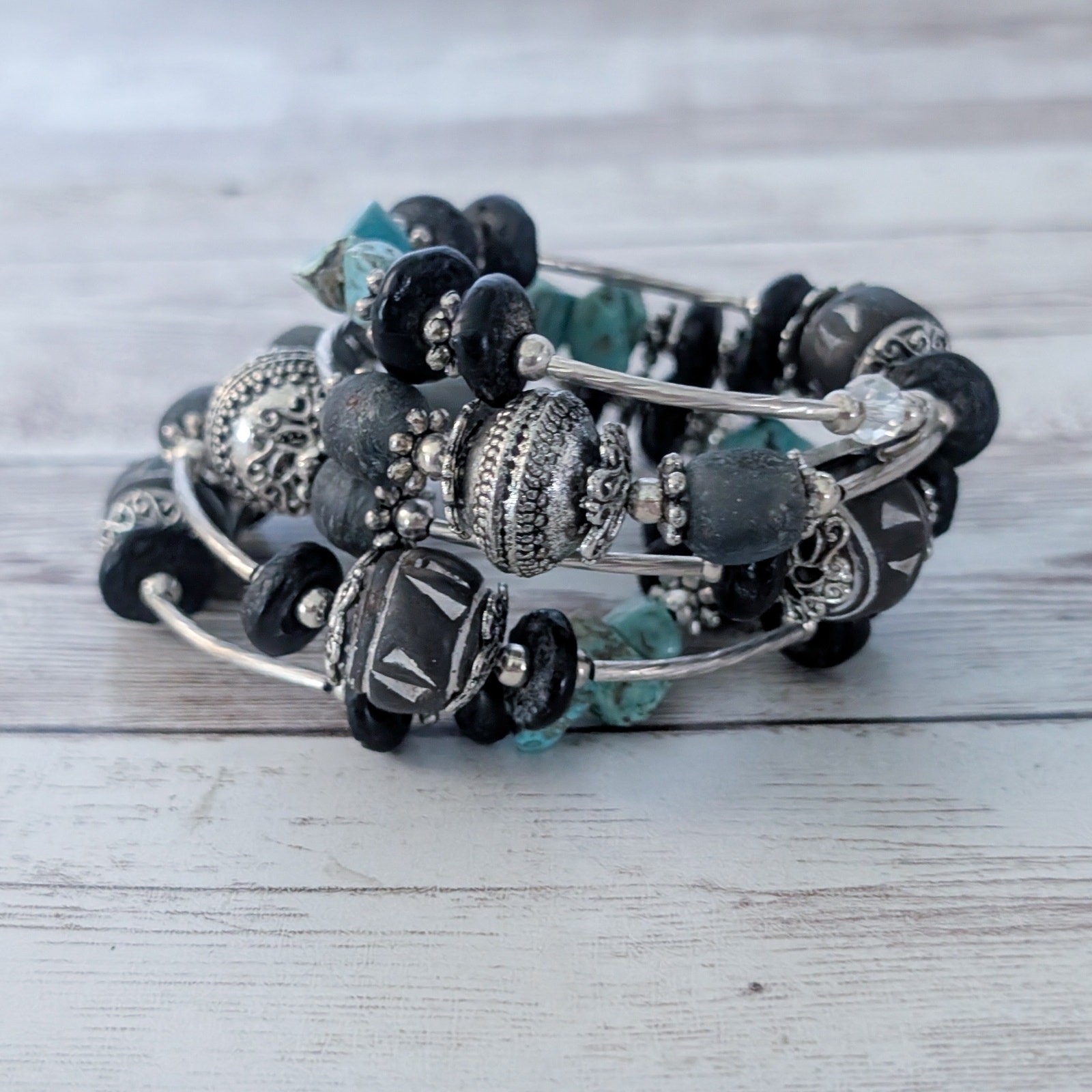 Kairos 10 Wrap Bracelet Mixed Materials