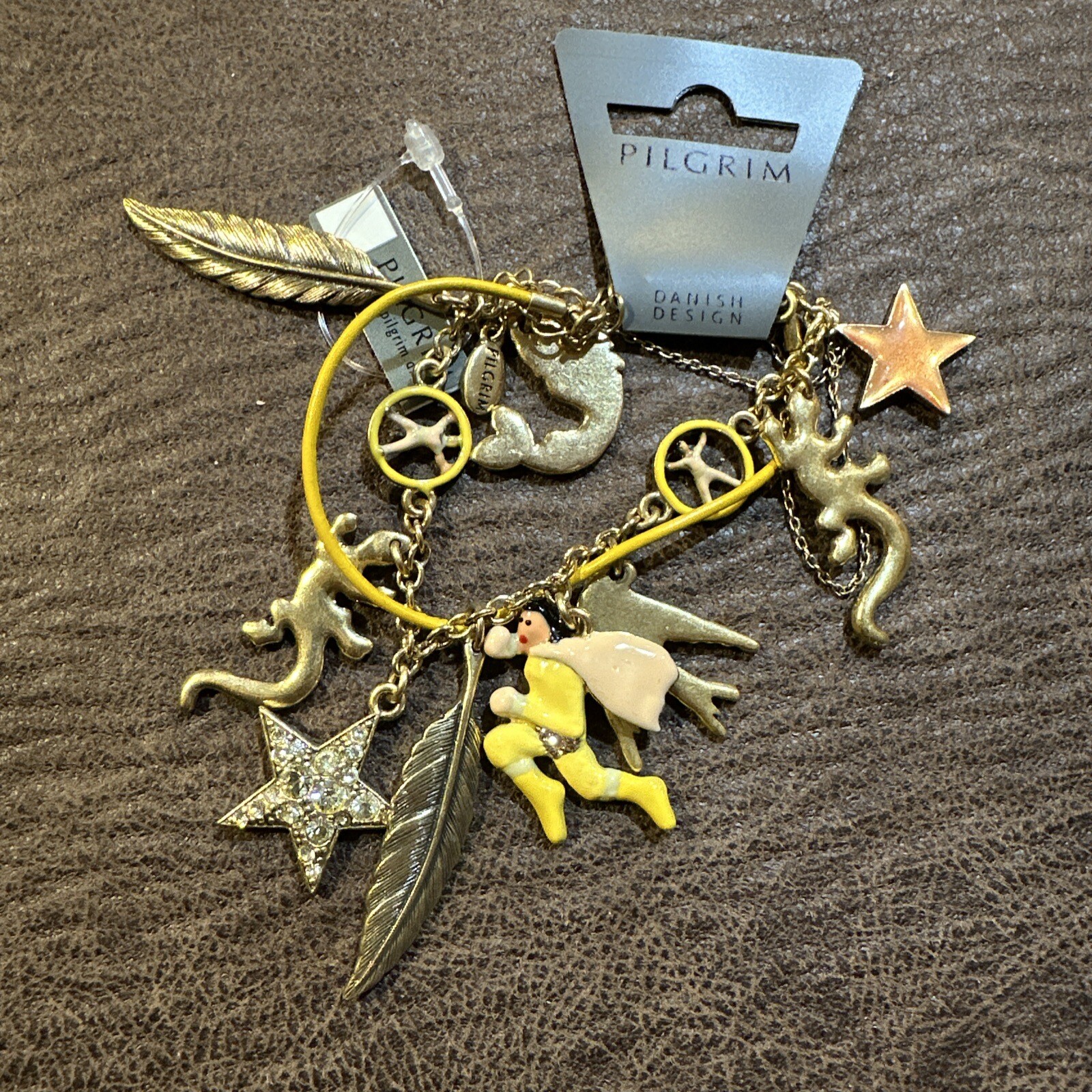 Pilgrim Jewellery Swarovski Crystal Hero Leaf Star Lizard Copper Bracelet