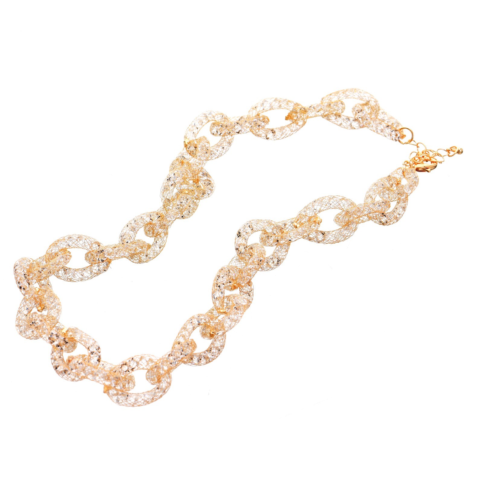 Rhinestone Link Chain Necklace & Earring Set Women’s Statement Jewelry STN 16