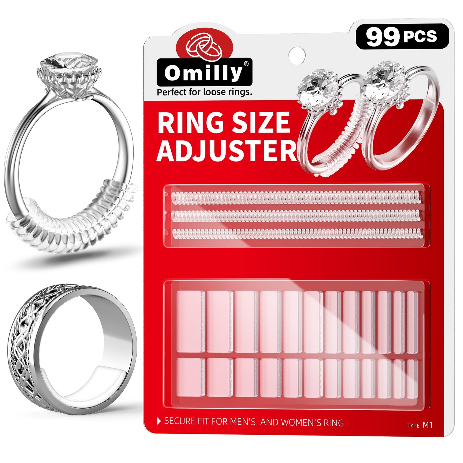 Ring Size Adjuster for Loose Rings – 99Pcs Invisible Ring Guard Set, Silicone