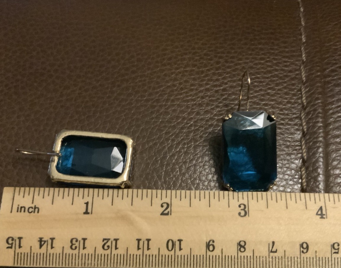 Anthropologie Clear Earrings Candy Geometric Gemstone 18k Gold Transparent