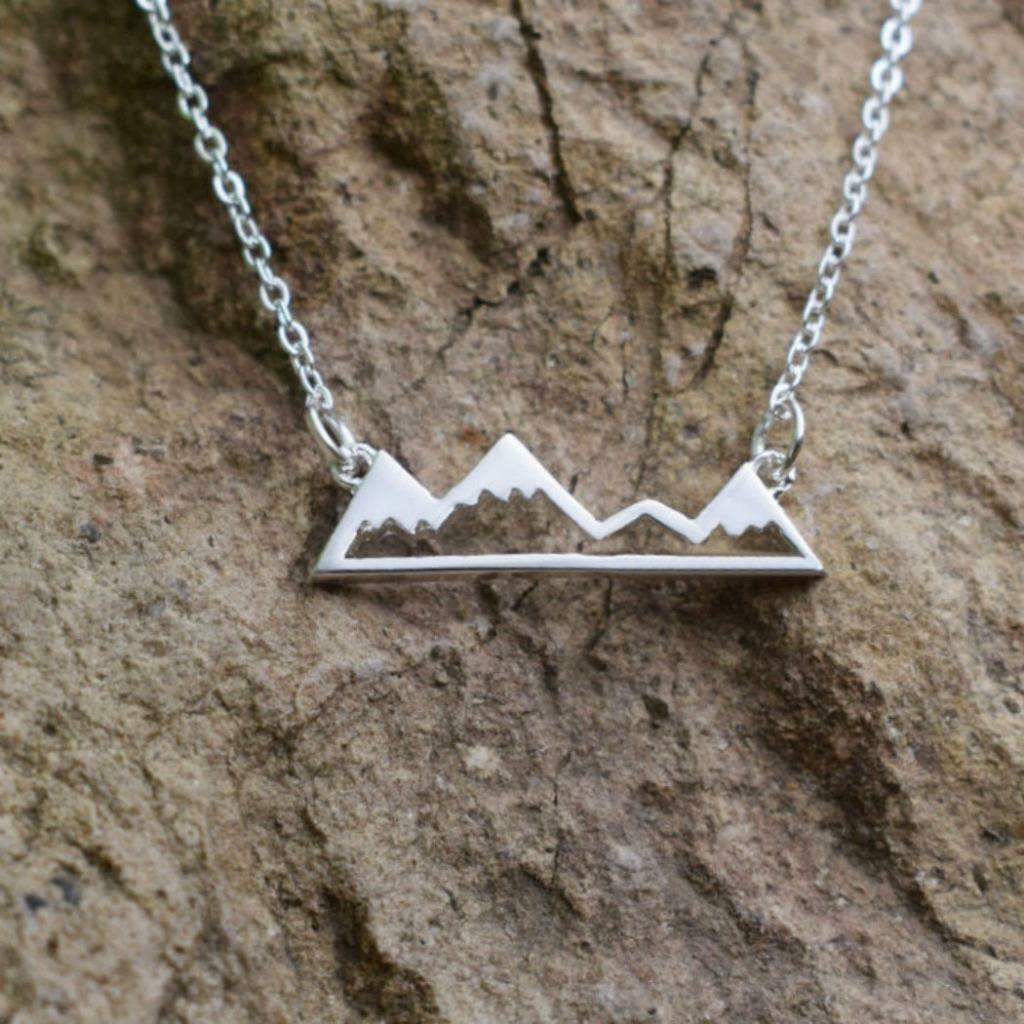MOUNTAINS NECKLACE 1″ Pendant Outdoor Camping Mountainscape Wilderness Adventure