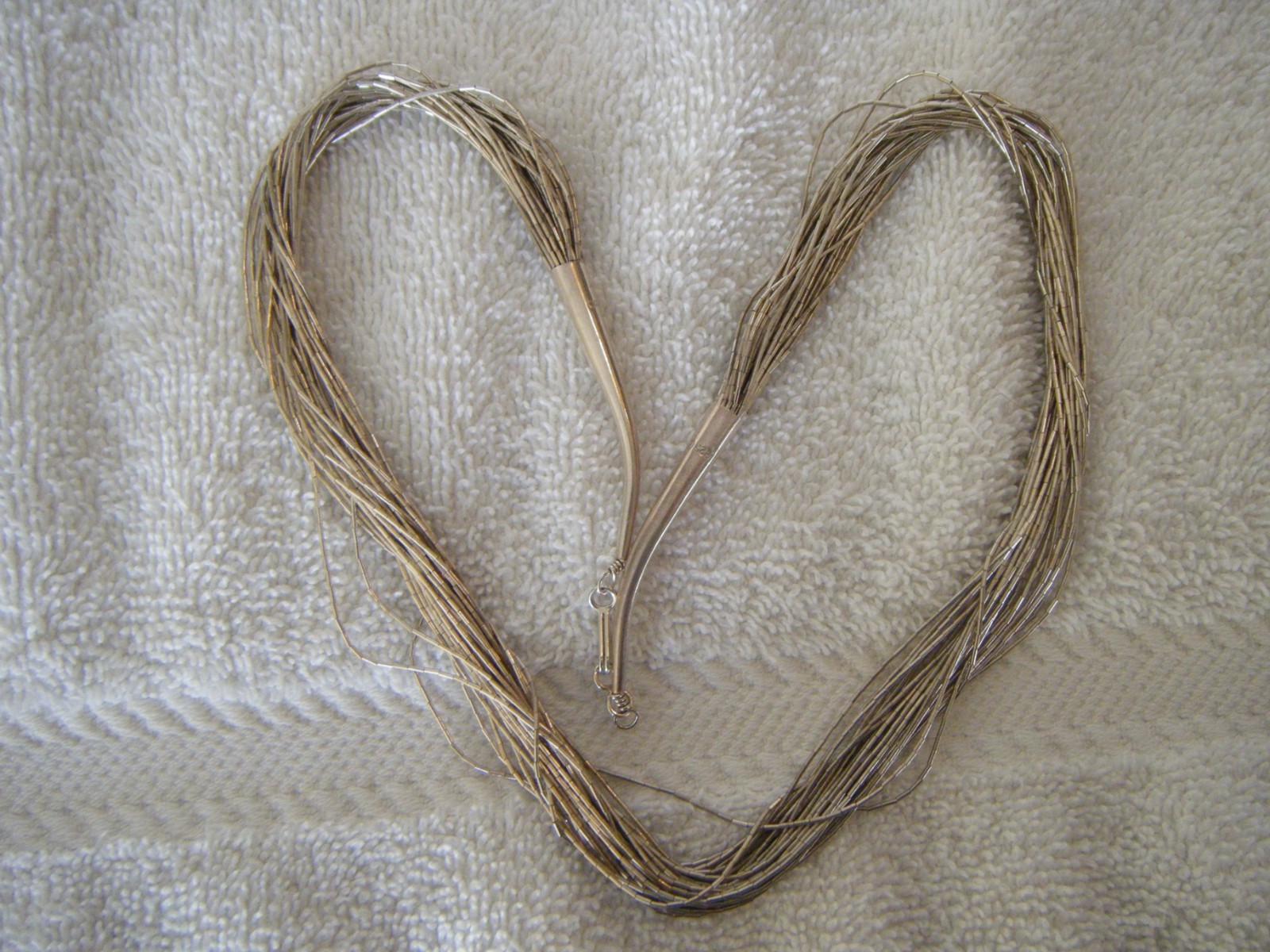 😊 STERLING SILVER LIQUID SILVER 30-STRAND NECKLACE 30 G 19″ LONG ST135 3PT8