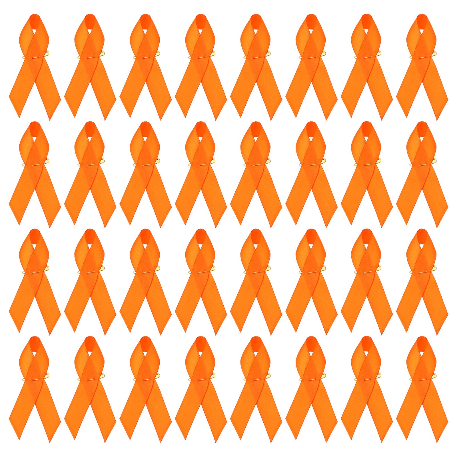 50 Pieces Orange Polyester Ribbon Satin with Safety Pins