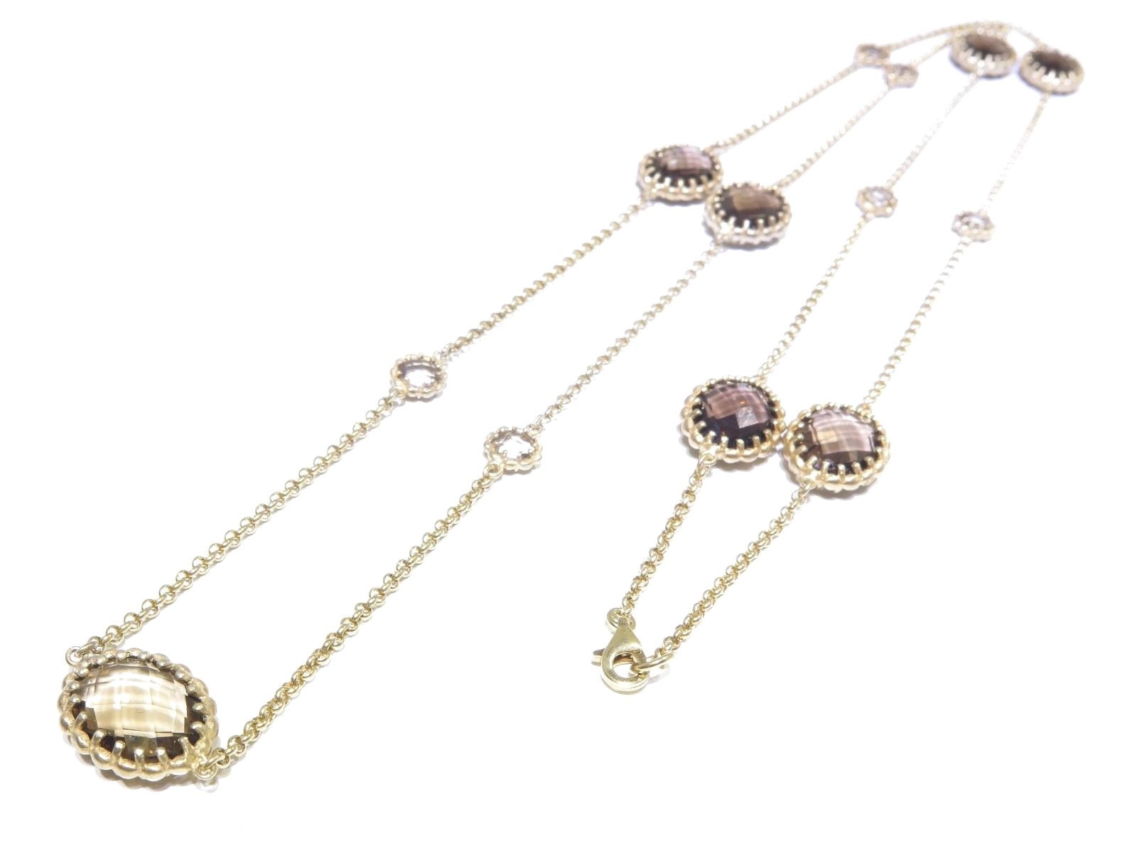 Ladies Silver .925 Yellow Gold Dipped 23.8 Gram 36inch Stunning Necklace