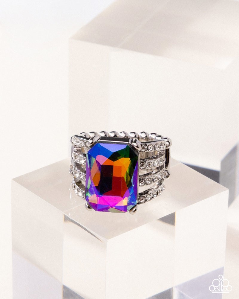 Paparazzi Expect Heavy REIGN – Multi – UV Gem – White Rhinestones – Ring