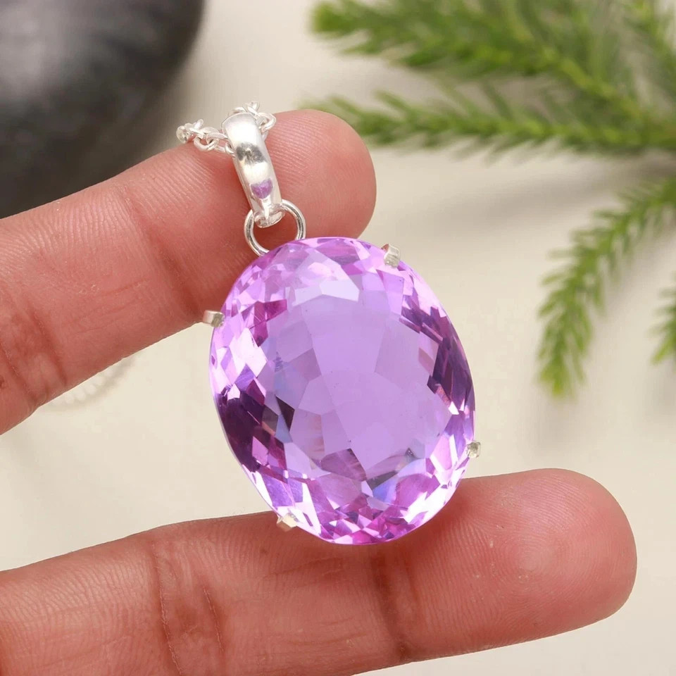 Purple Oval Topaz Pendant EGL Certified Natural 87.75 Ct Gift ALL Occasion
