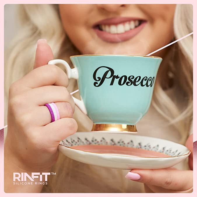 Silicone Wedding Rings by RINFIT. Wedding Rubber Bands. 4 Stackable Rings Set