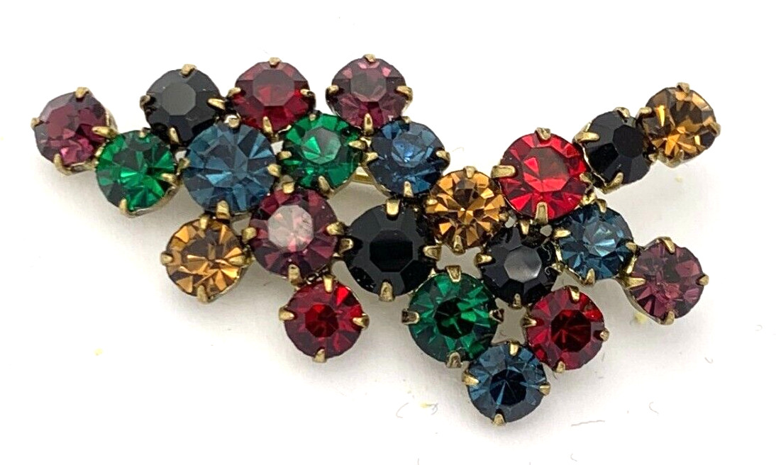 MADE IN AUSTRIA MULTI-COLOR CRYSTAL BROOCH | 10 GRAMS