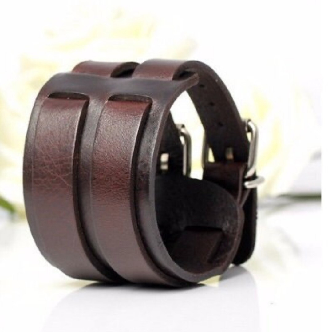 Punk Vintage Leather Wrap Bracelet Available in Black or Brown