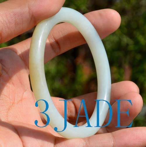 61.5mm Natural Hetian Nephrite Jade Bangle Bracelet w/ Certificate