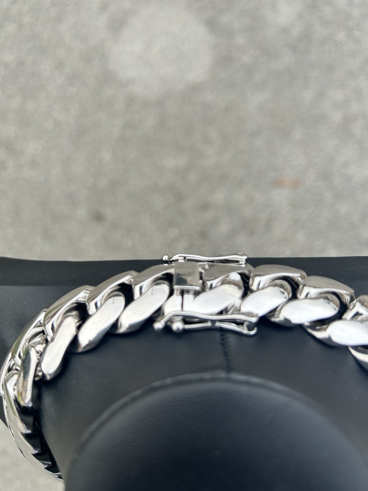 20mm White Gold Cuban Link Chain & Bracelet Set 24in Necklace 7/8in