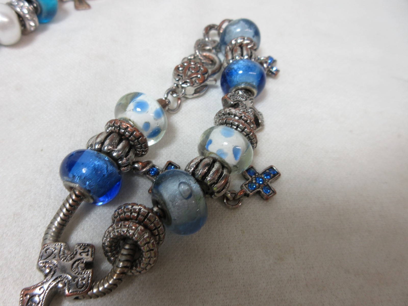 LOT OF SLIDE CHARM BRACELETS ASSORTED LOT MULTI COLOR ART GLASS #7