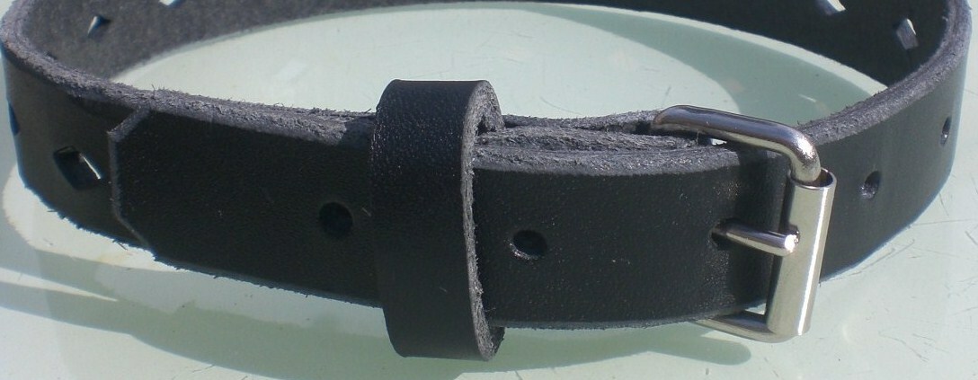 Leather Three Ring & Hoop Choker Choice of Colours & Width Handmade Real Leather
