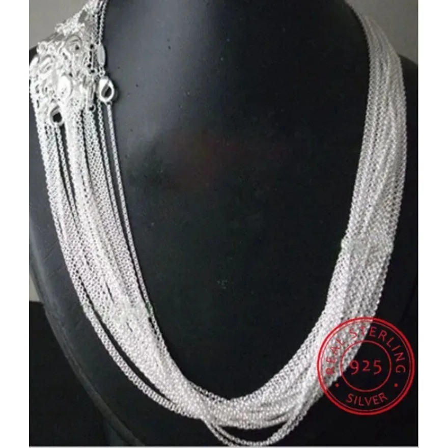 40CM 10pcs/Lot Promotion! Wholesale Silver Color Plated Necklace Silver Fine