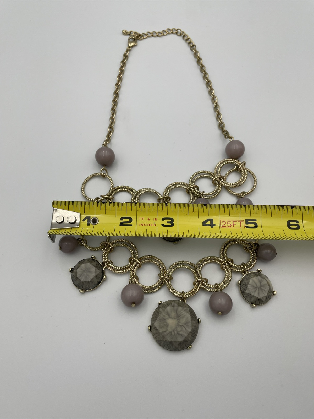 Vintage Unique Lavender Lucite, Facet statement Bib necklace