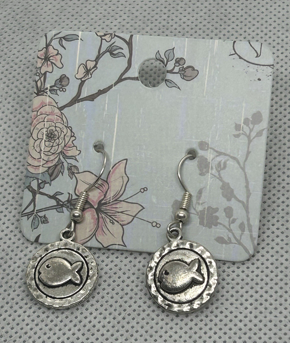 Silver Tone Dangling Fishy Earrings