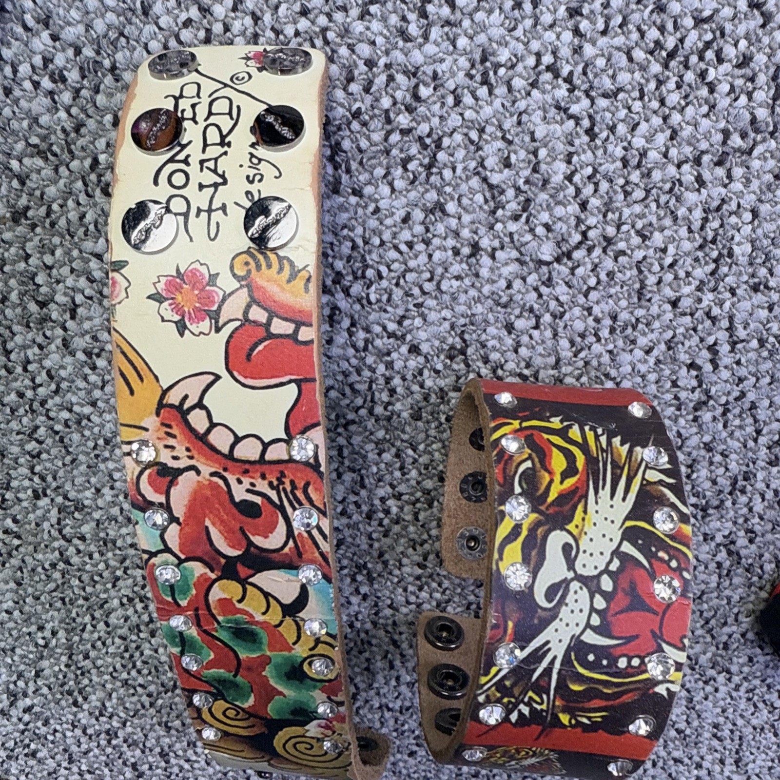 Ed Hardy bracelet adjustable love party tiger rhinestone Y2K graffiti tattoo