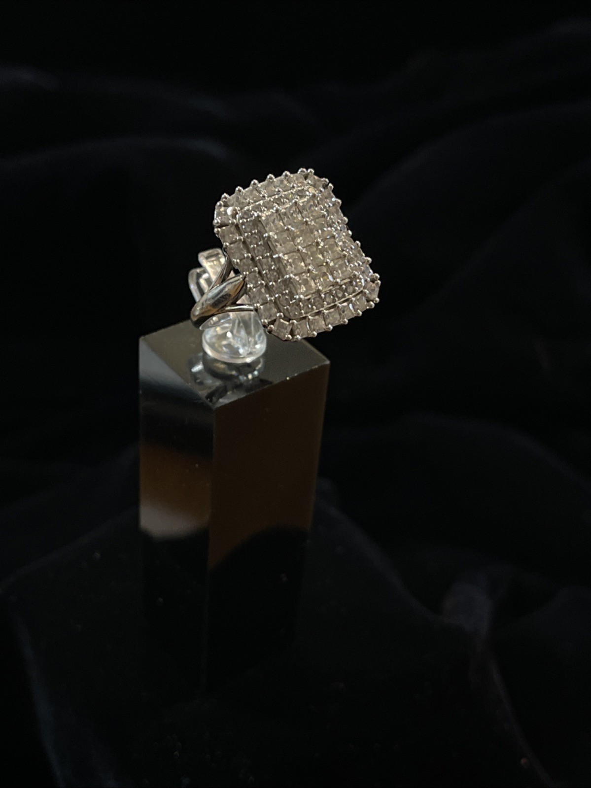 JTV BBJ 9.25 Sterling Silver CZ Cluster Ring Size 5