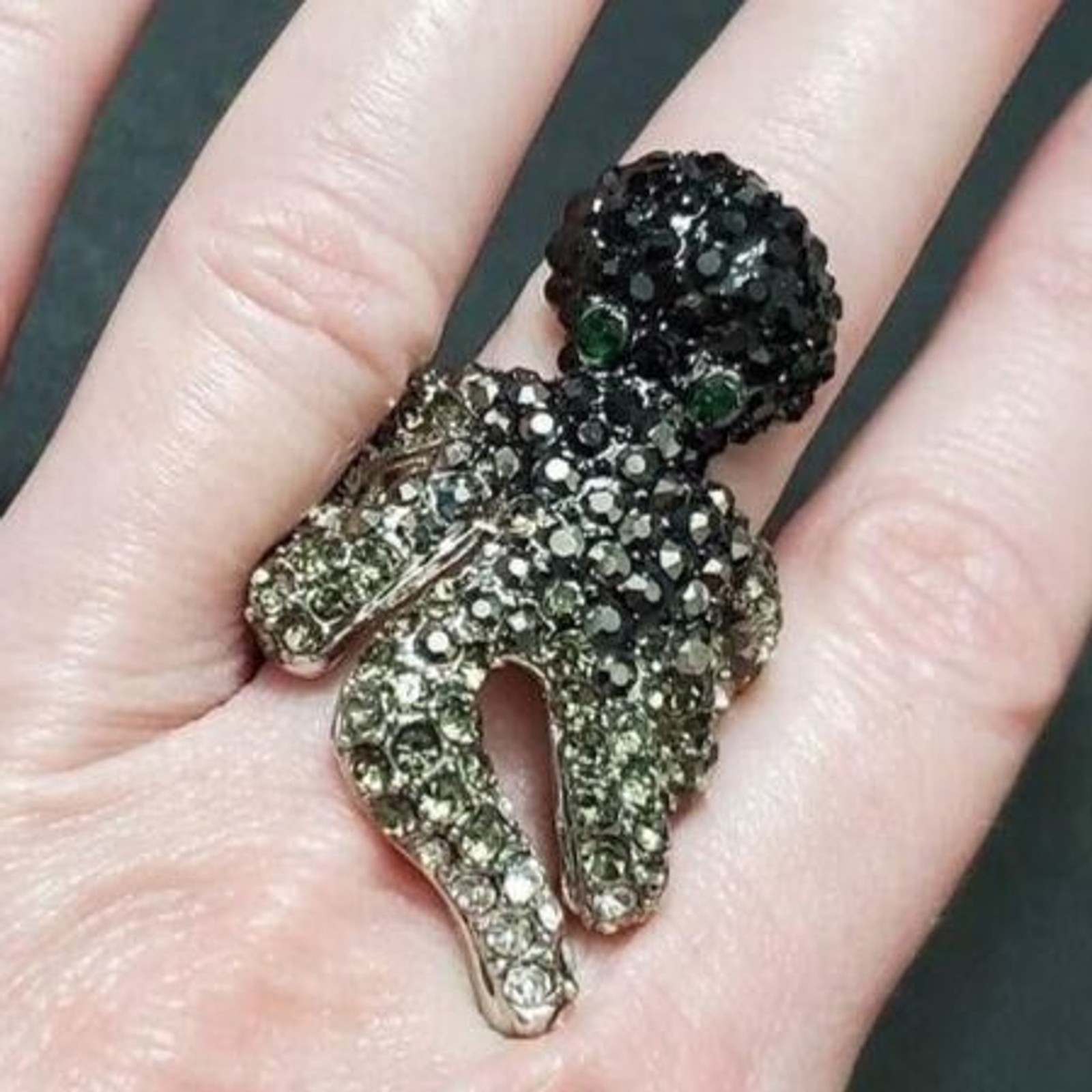 Silver tone octopus ring