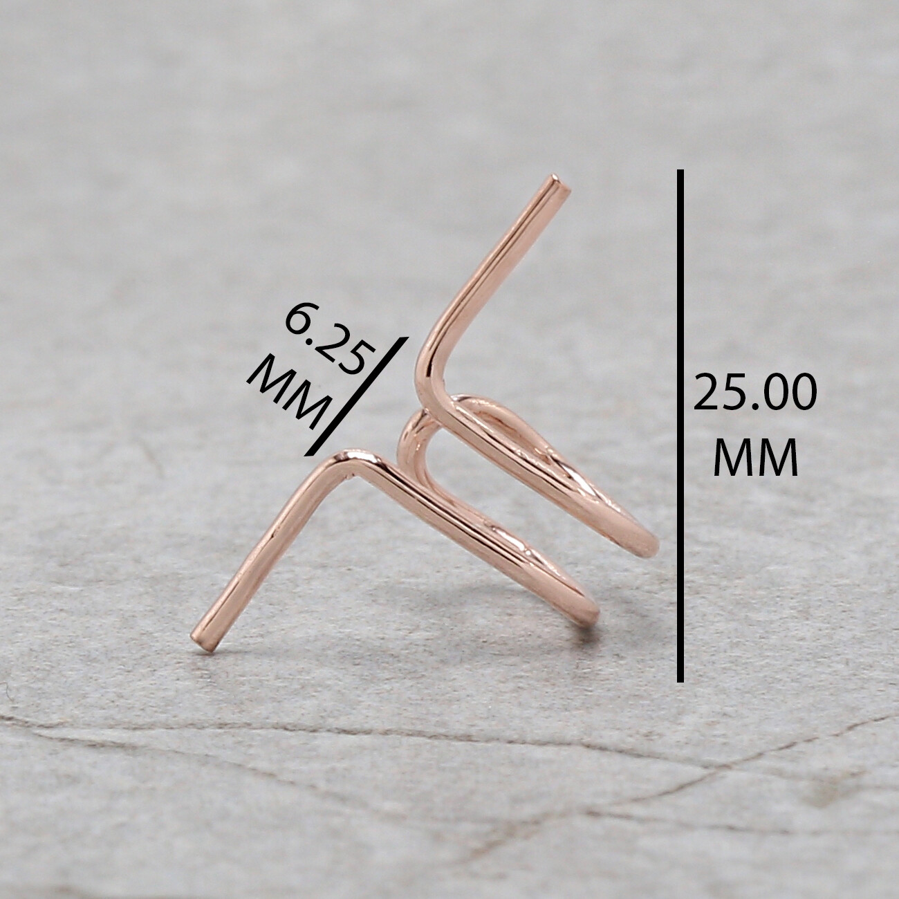 Plain Gold 14K Rose White Yellow Gold Engagement Wedding Gift Ear Cuff KD1073