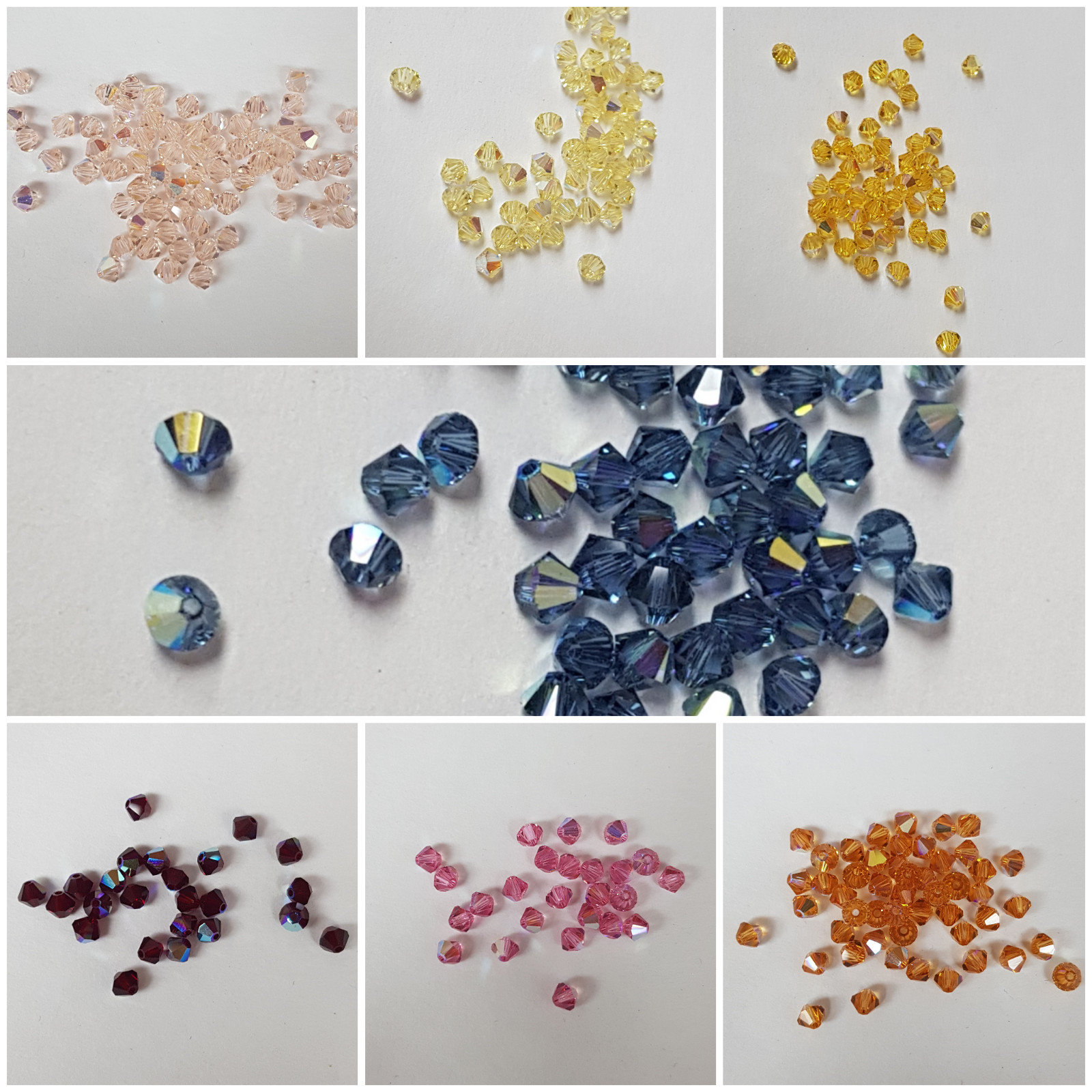 144x Made with SWAROVSKI 5328 CRYSTAL AB 4mm BICONE XILION BEAD
