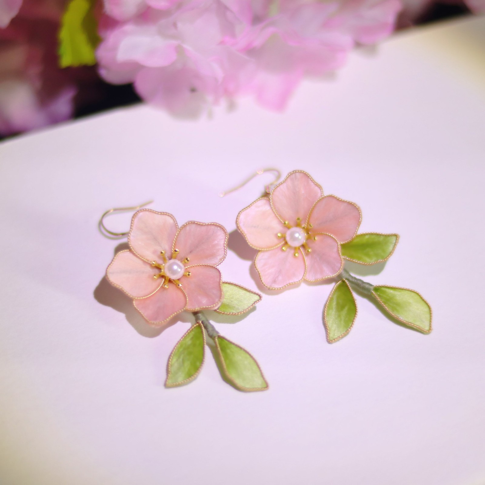 Silk Velvet Flower Peach Hair Pin Hair Comb Earrings Chinese Style Accessory