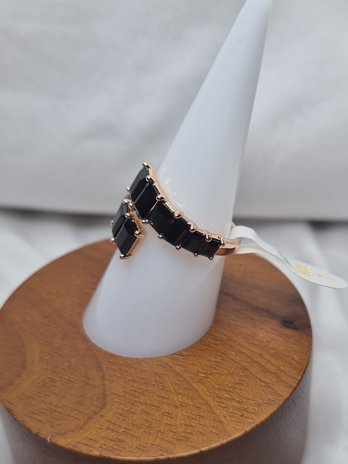 Bomb Party Ring Size 7 “Light To Trace The Way” Black Onyx On Rose Gold Plating