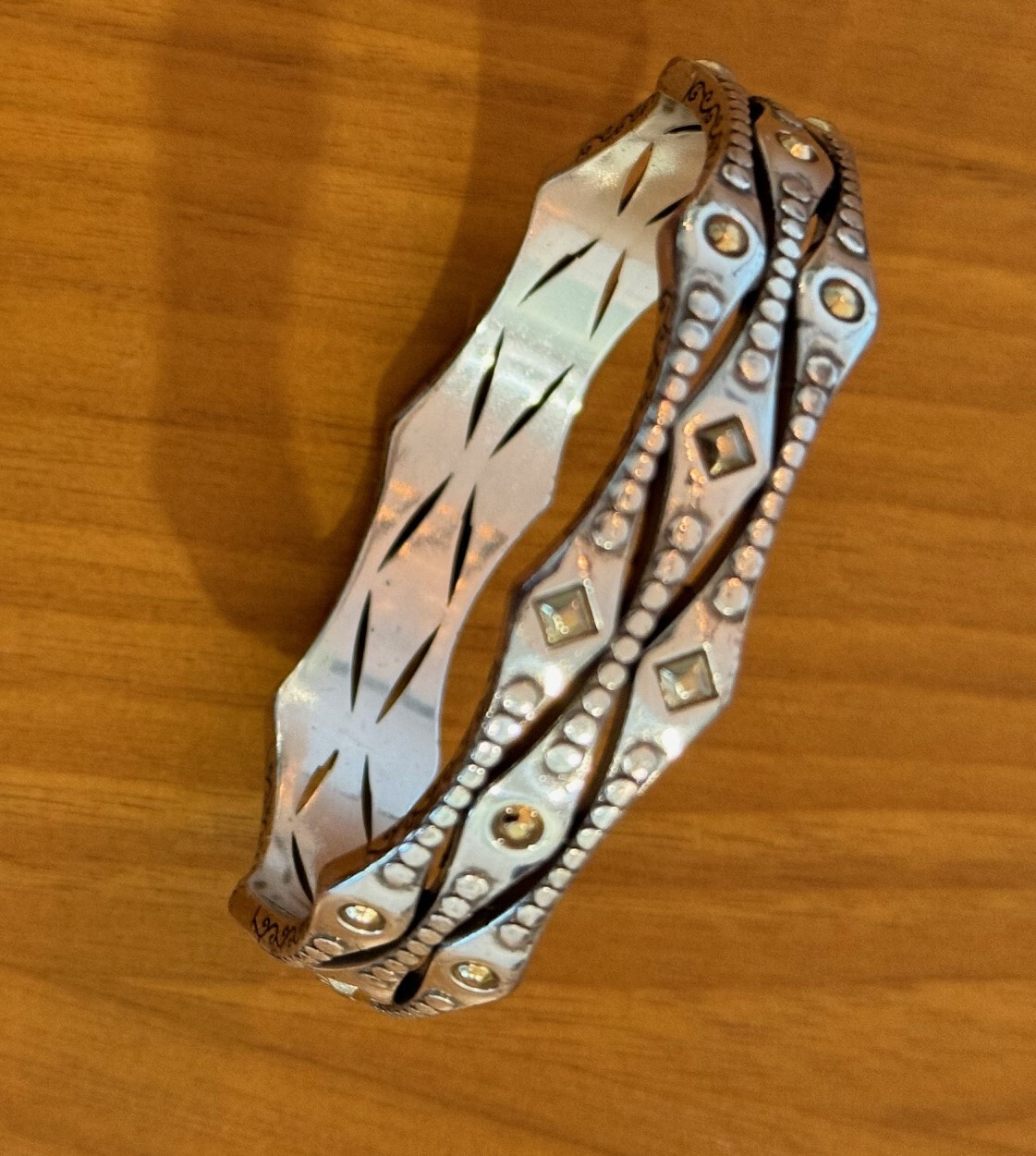 Brighton Bangle Bracelet Silver with Gold Accents – very good used condition