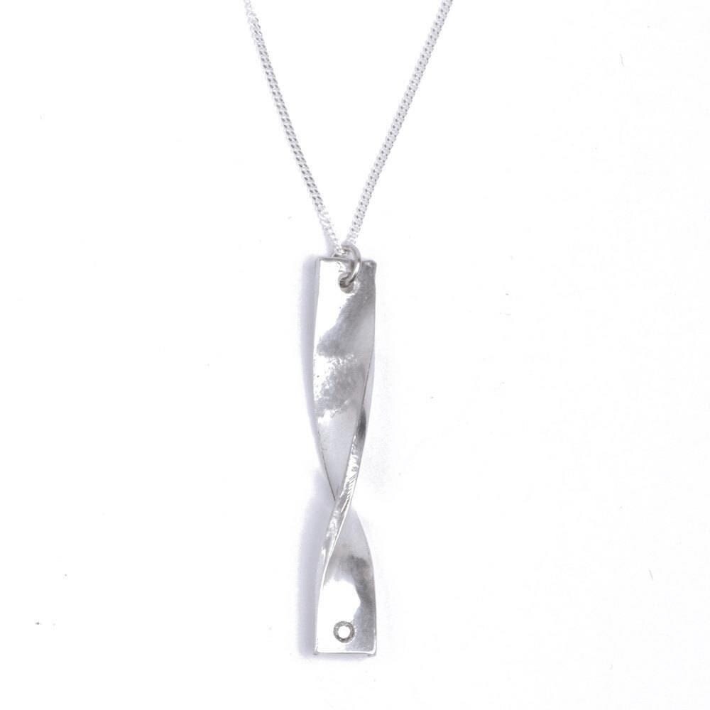 10 Year Anniversary 100% Pure Tin Pendant Twisted and Diamond for Her Gift UK