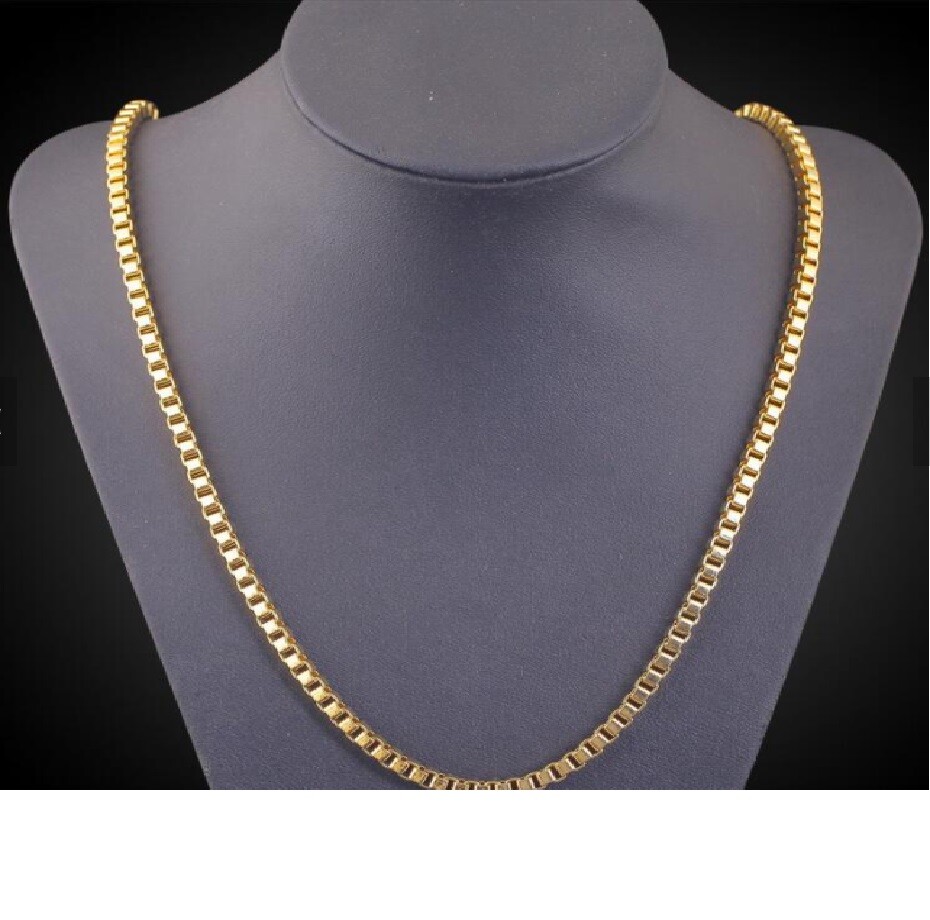 18K Yellow Gold Filled Tarnish-Free 1.2mm wide 16inch Italian Box Chain Necklace
