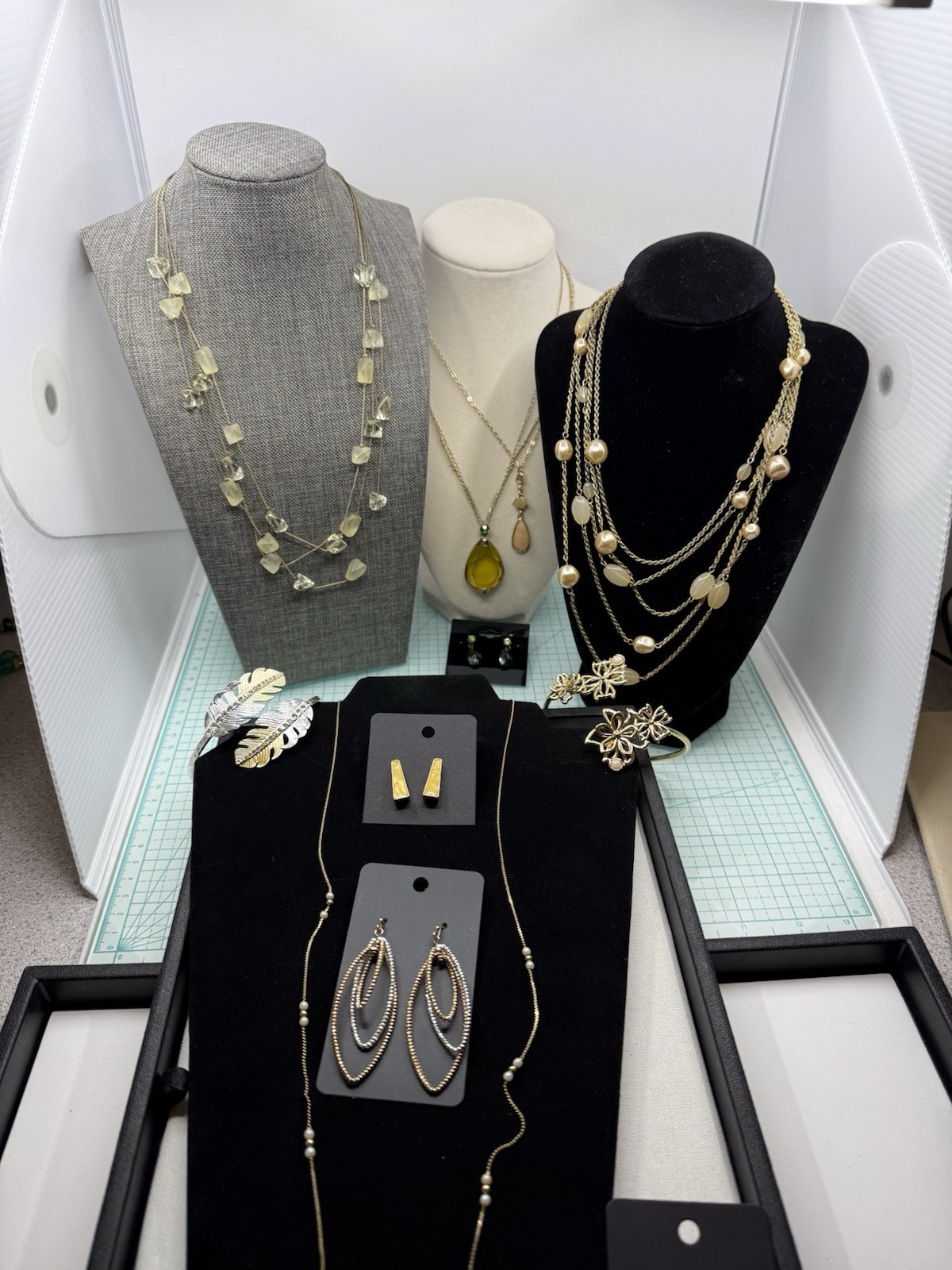 SOFT GOLDEN HUES Lot Of Mostly Avon Bracelets Necklaces Earrings Sets!