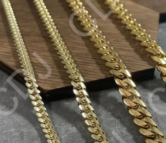 Wedding Gift For Men’s Solid Cuban Link Necklace 20″ Yellow Gold plated Silver