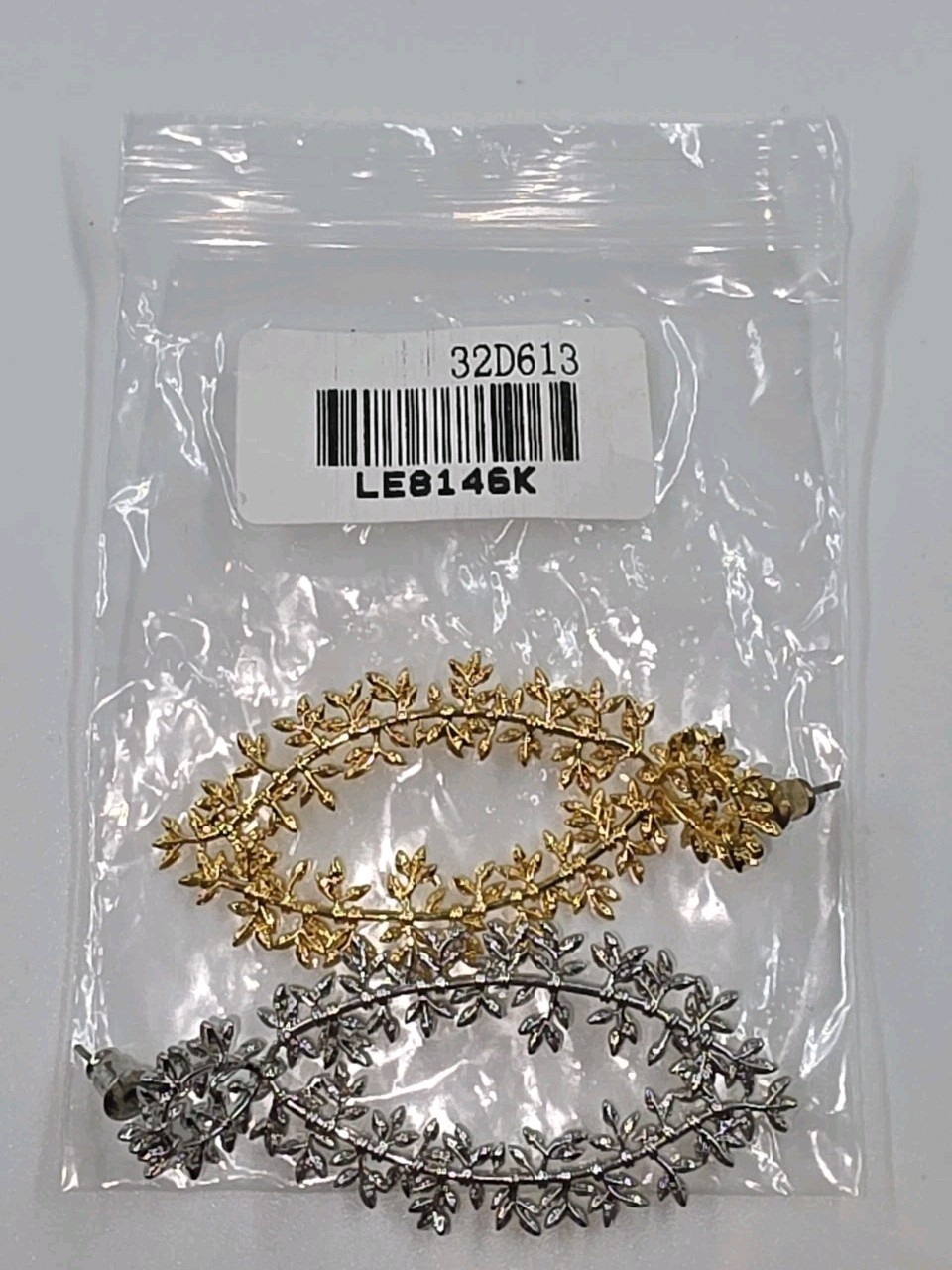 Suplight Leaf Branch Dangle Earrings 2 Pair Gold Silver Tone Box LE8146K