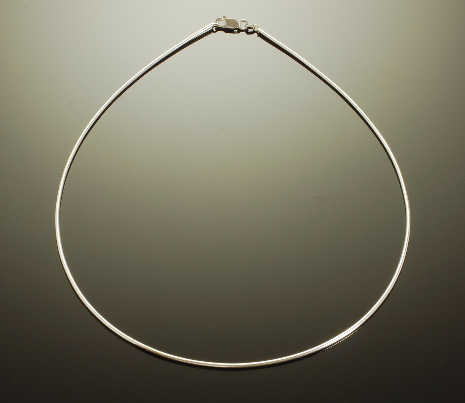 1.25mm All Shiny Round Omega Chain Necklace Lobster Clasp Real Sterling Silver