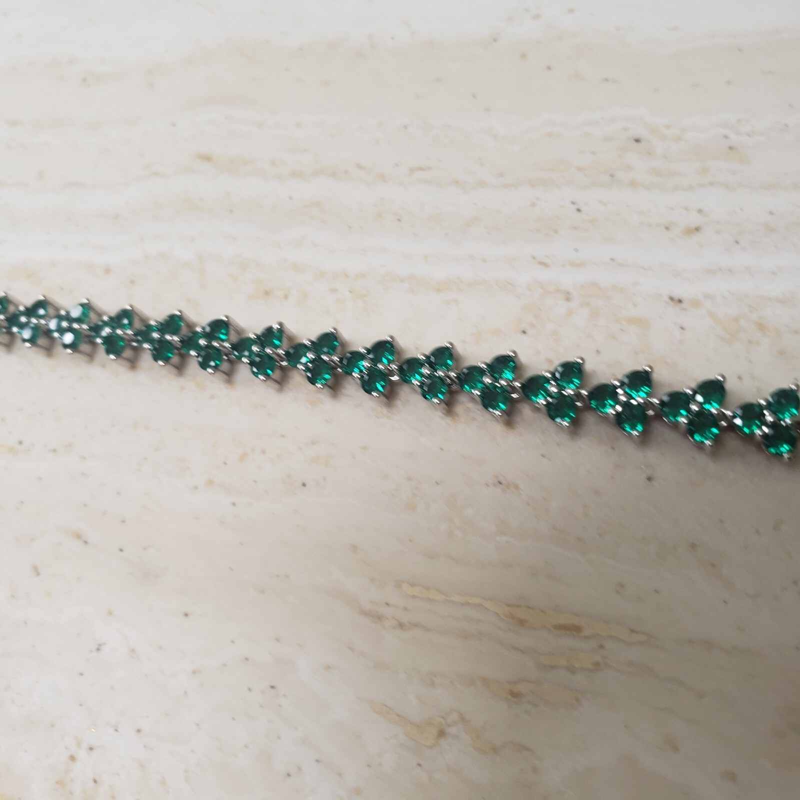 Austrian Green Crystal Tennis Bracelet/Anklet, 18.5cm /7.25 inches
