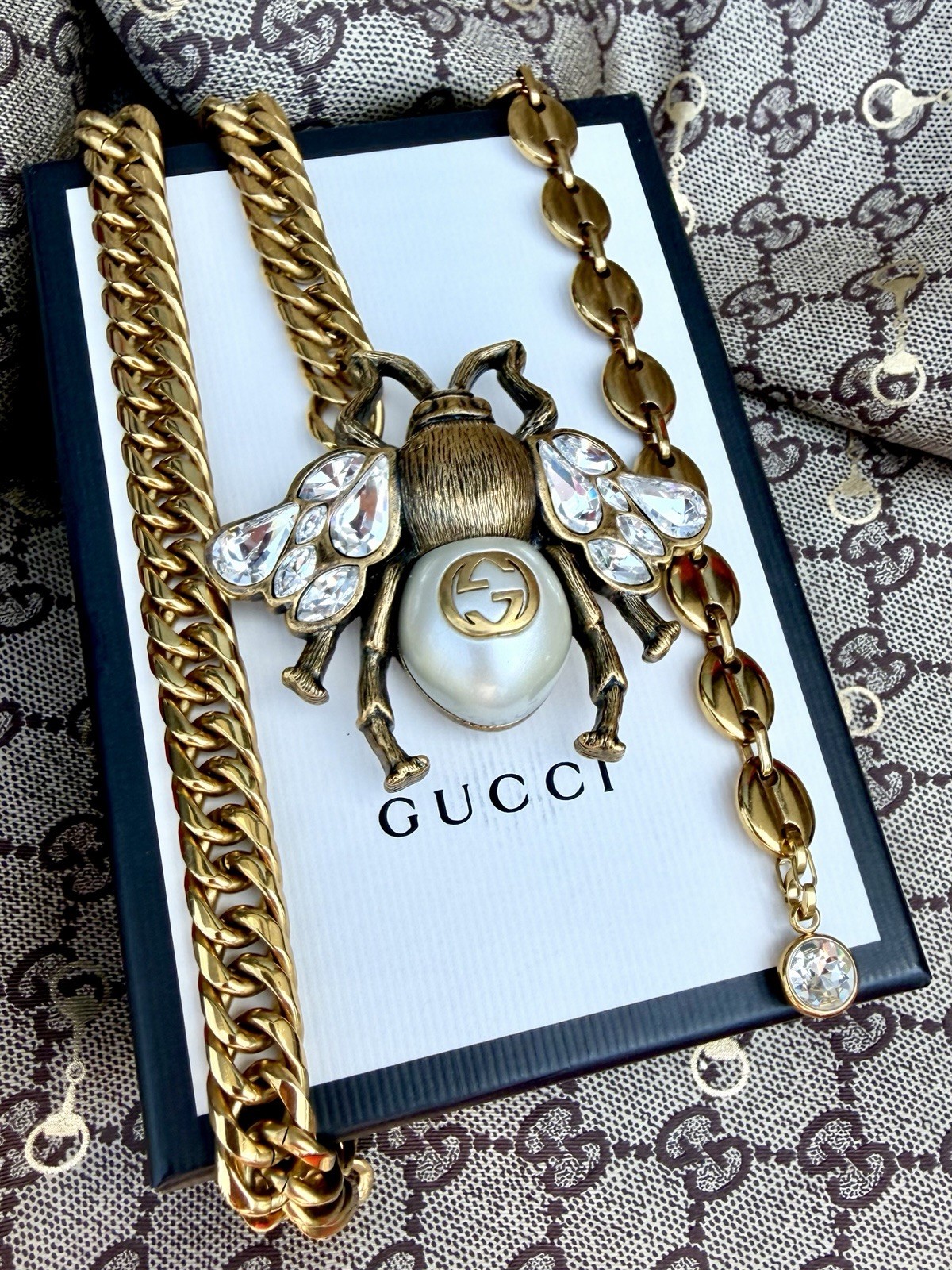 X~Large Repurposed *Rare*Gucci Bee 3~in~1 CONVERTIBLE Statement BELT/NECKLACE