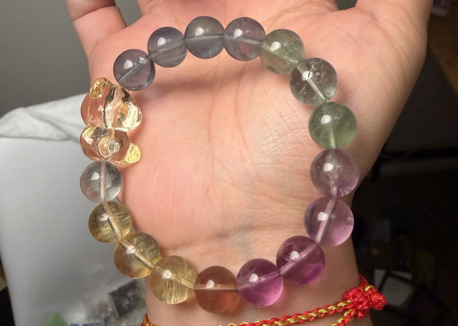 15.5mm Rainbow Fluorite Bracelet