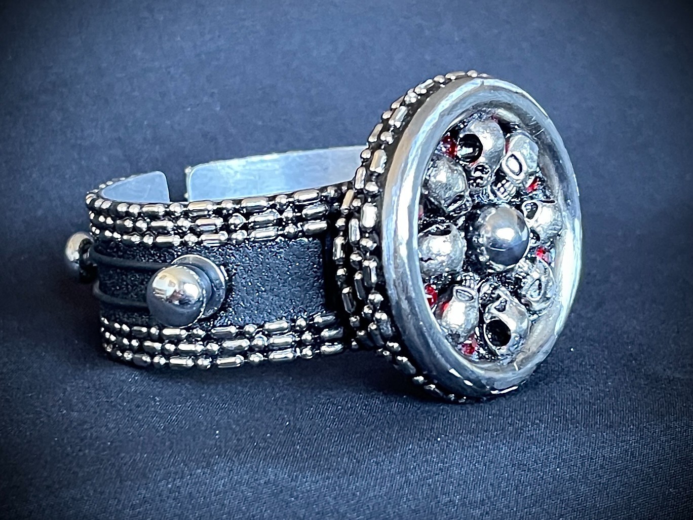 SwitchCore Industrial Leather Cuff Astral Compass & Bone Circle OOAK