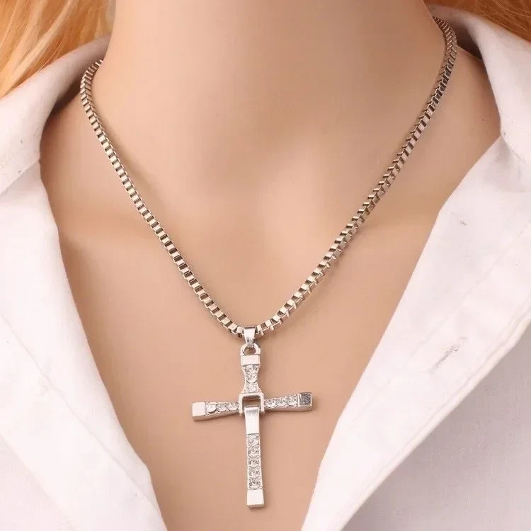 Dominic Toretto Fast and Furious Cross Pendant Necklace Vin Diesel Necklace Men*