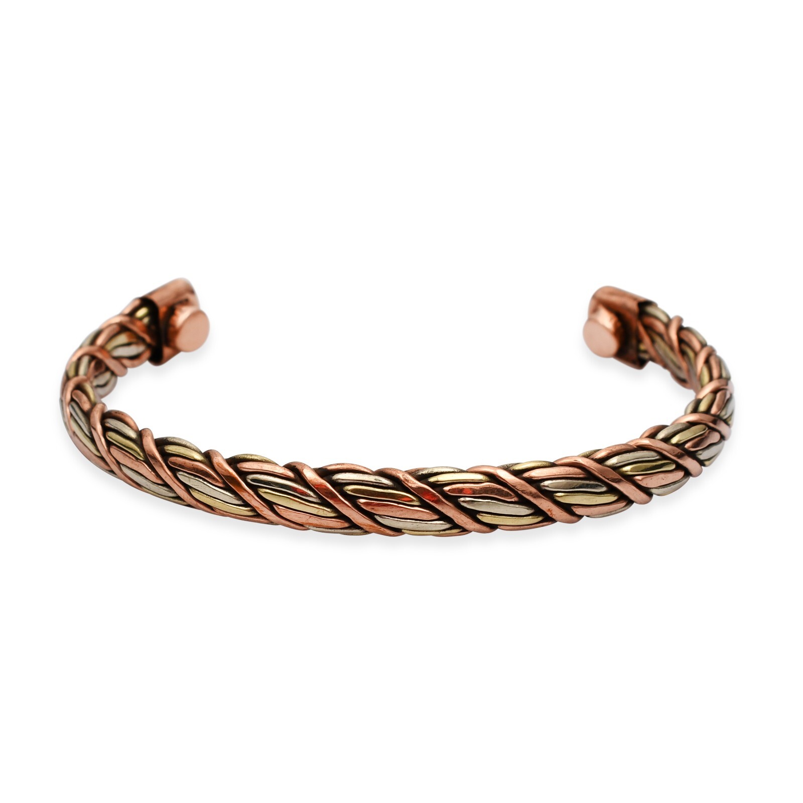 5 Pcs Two Tone Pure Copper Therapy Arthritis Pain Relief Bangle Jelwery LOT-049