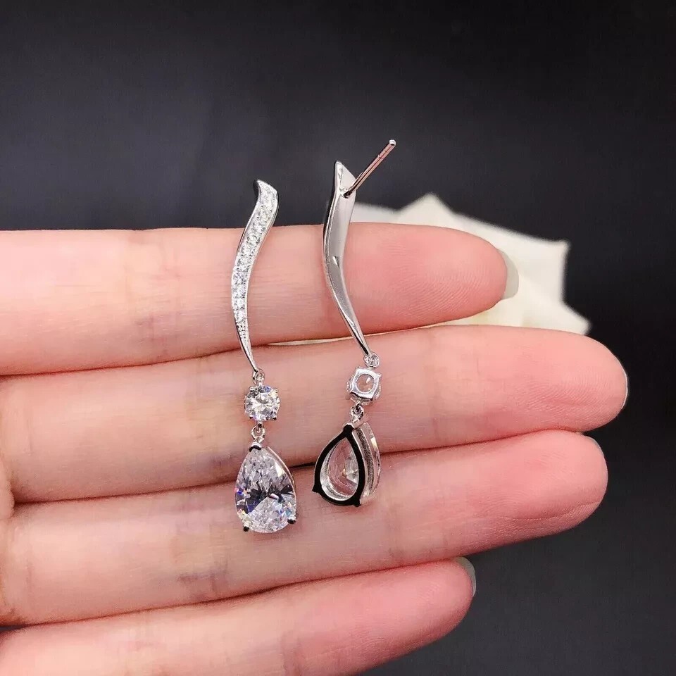 2Ct Pear Simulated Diamond Gorgeous Drop Dangle Earring In 14K White Gold Plated