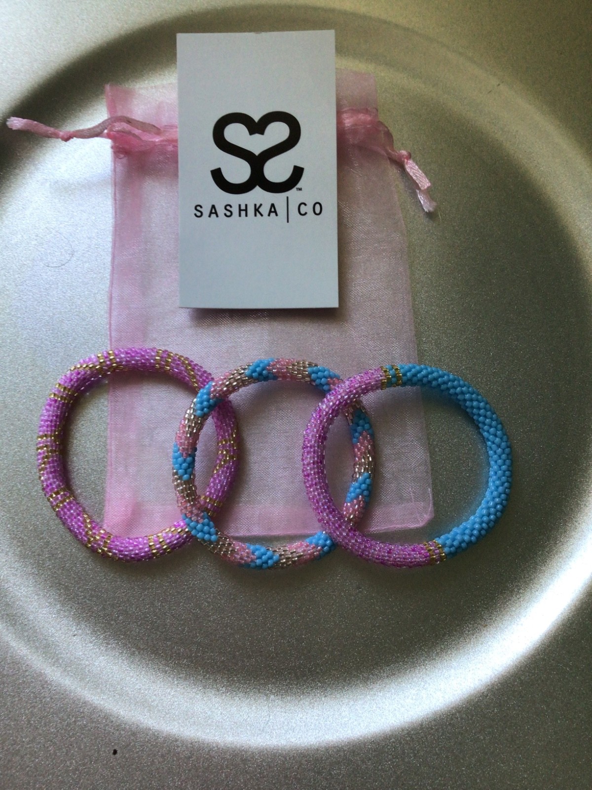 PINK & BLUE 7″ ROLL ON BRACELETS, 3 PCS