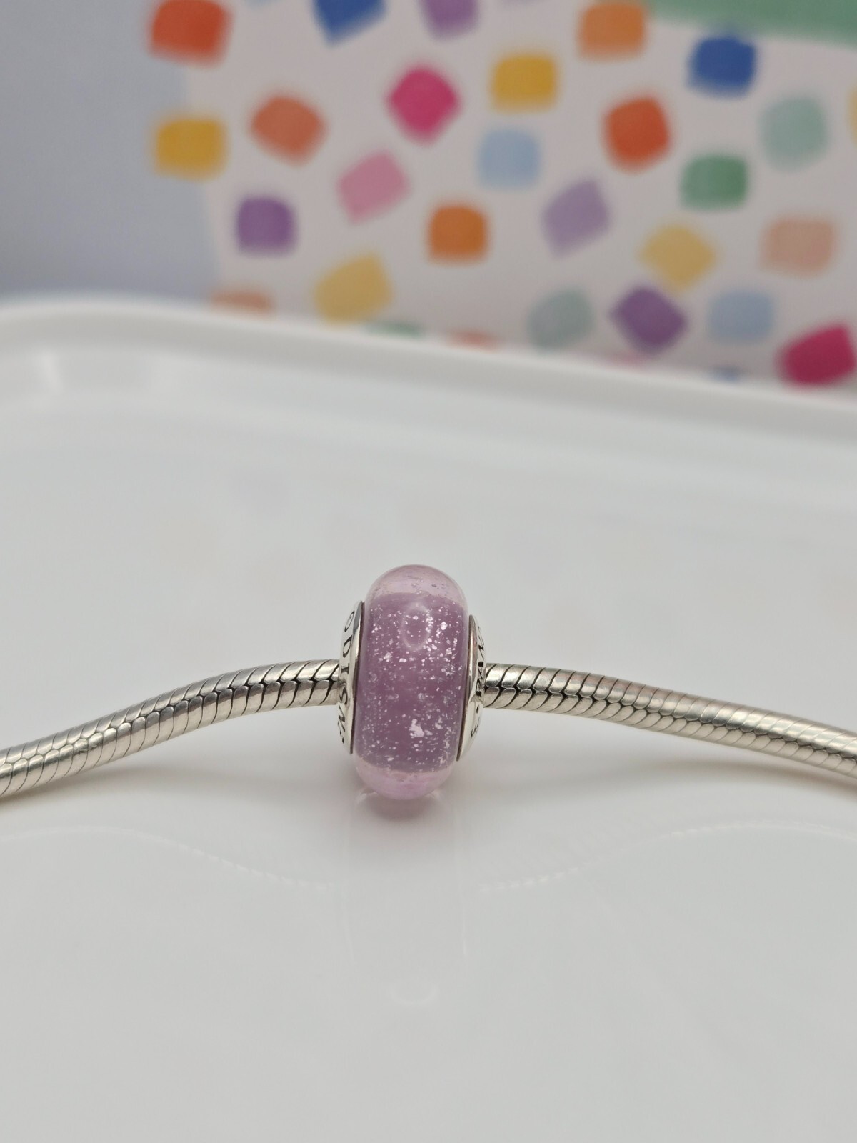 Authentic Pandora Disney Rapunzel’s Signature Purple Color Murano Moment Charm