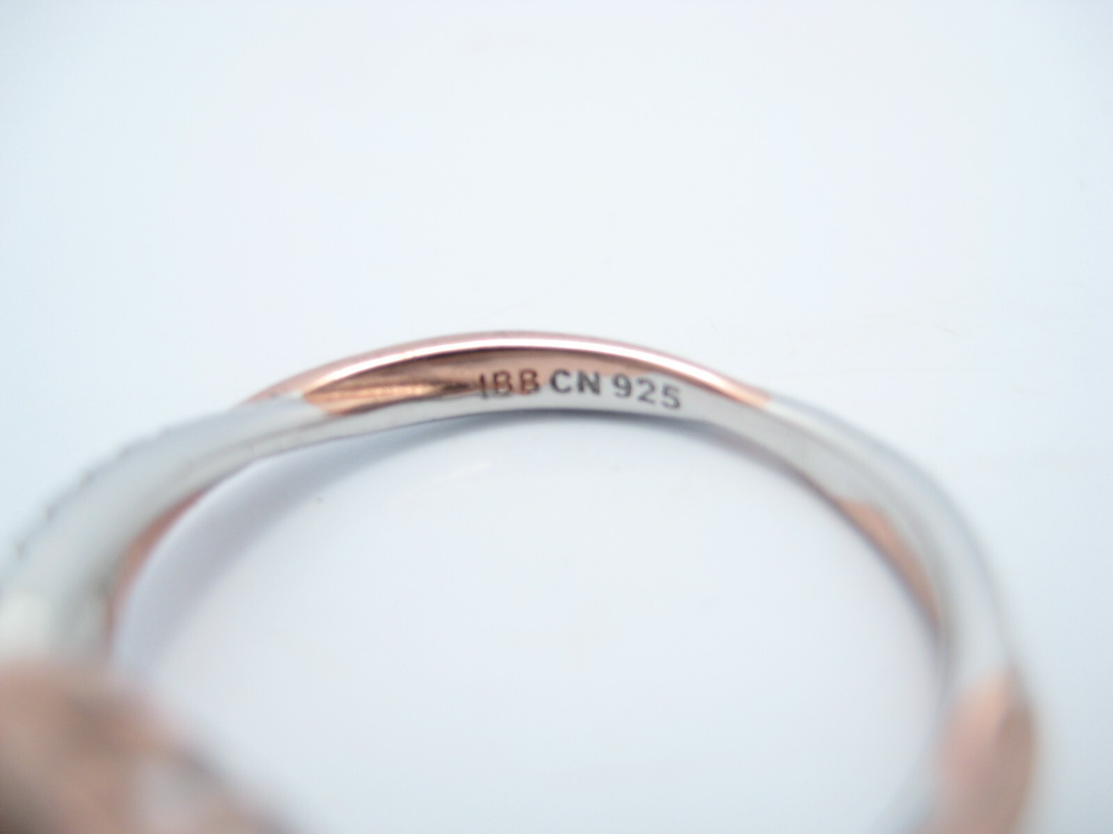 IBB CN Sterling Silver 9.3mm Rose Gold Tone CZ Ring Size 7.5