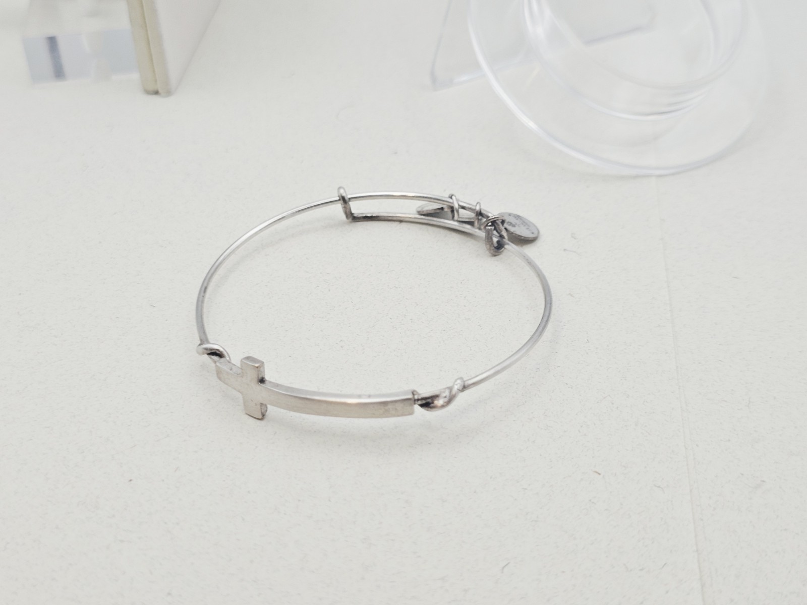 ALEX & ANI Spiritual Armor Cross Charm Bangle Wrap Bracelet Silver ✨️🎁